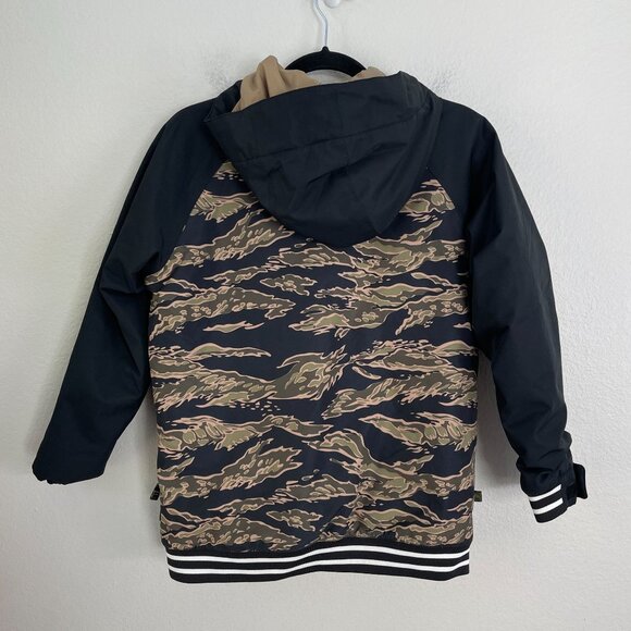 Burton Kids Medium US 10/12 Camouflage Hooded Snow Ski Jacket Snowboard DRYRIDE - Picture 7 of 10